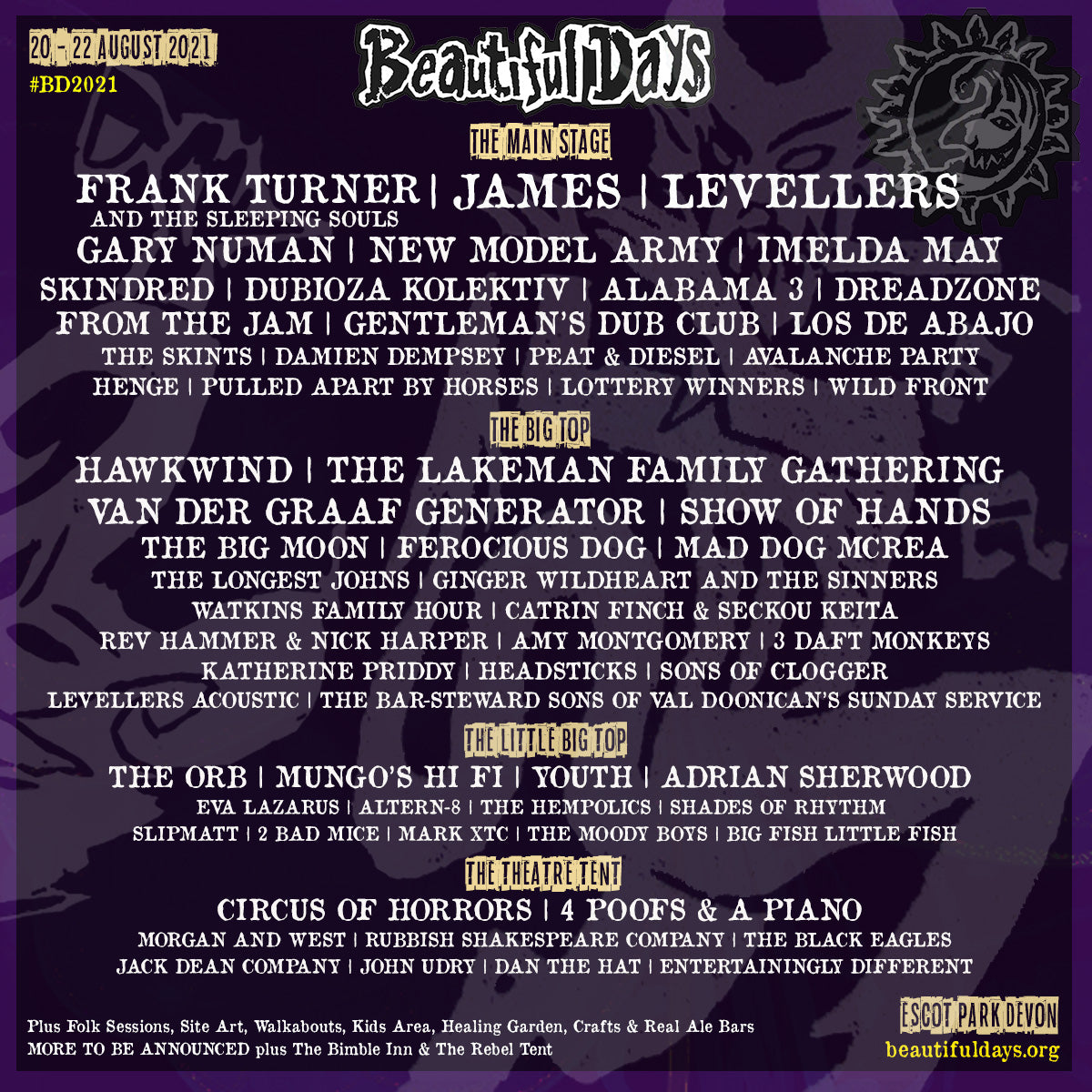 Beautiful Days 2021 Lineup Announcement Levellers
