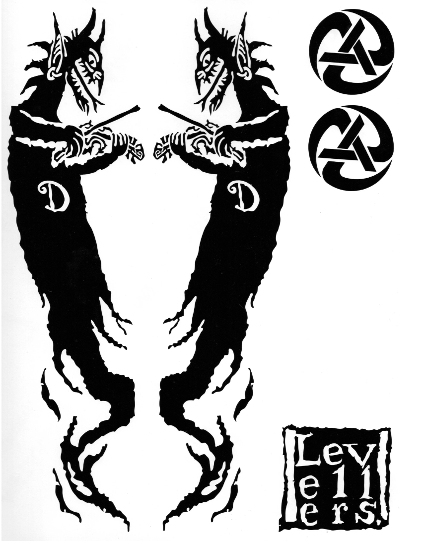 Levellers Vehicle Decals Set - Devil Fiddler, Logo, Rolling A