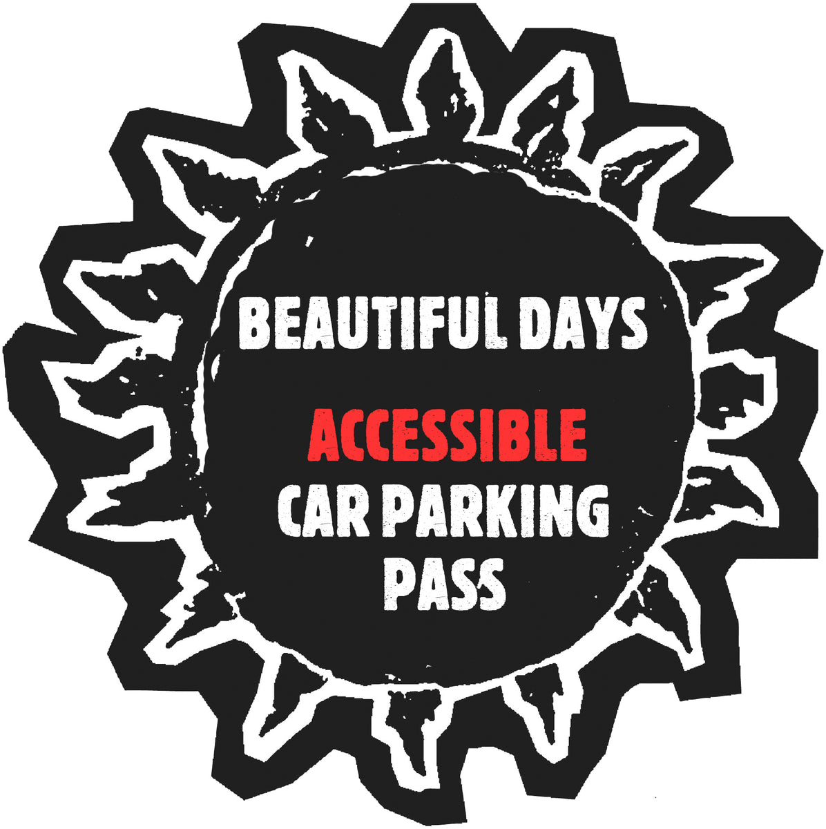 Accessible CAR Parking Pass inclusive of booking fee Beautiful Days
