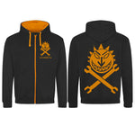 Sun & Spanners Hoodie - Orange on Black - Small & medium only