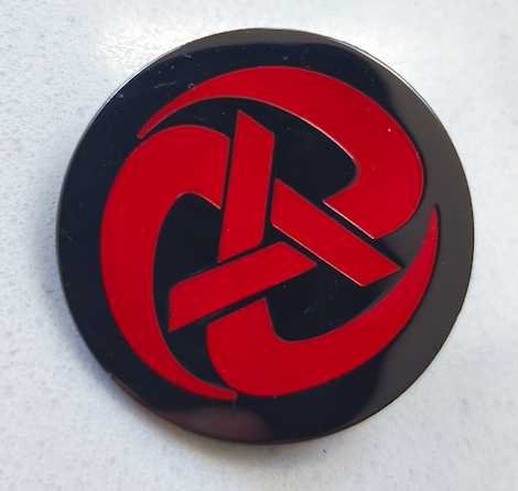 Rolling A Enamel Pin Badge - Red on shiny Black