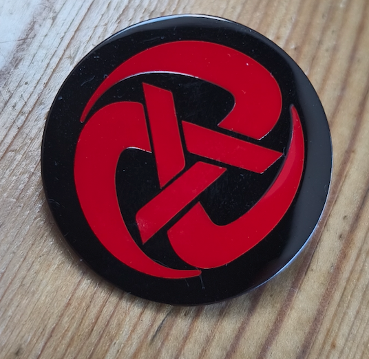 Rolling A Enamel Pin Badge - Red on shiny Black