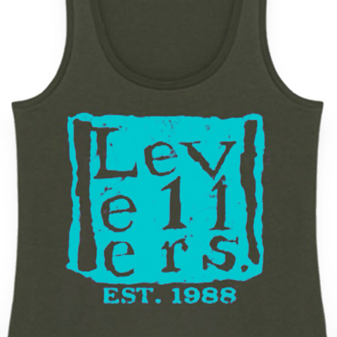 Ladies Khaki Vest Top Est.88 - Teal Print - XXL size only until Nov.