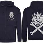 Sun & Spanners Hoodie - Grey on Navy 3XL to 5XL