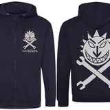 Sun & Spanners Hoodie - Grey on Navy 3XL to 5XL