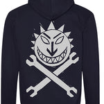 Sun & Spanners Hoodie - Grey on Navy - Small to 2XL