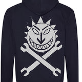 Sun & Spanners Hoodie - Grey on Navy - Small to 2XL